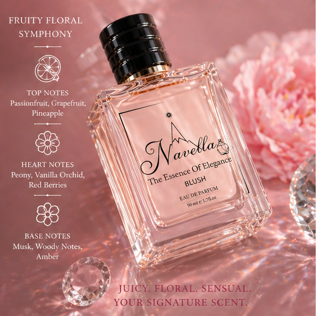 Navella Blush passionfruit and peony fragrance notes