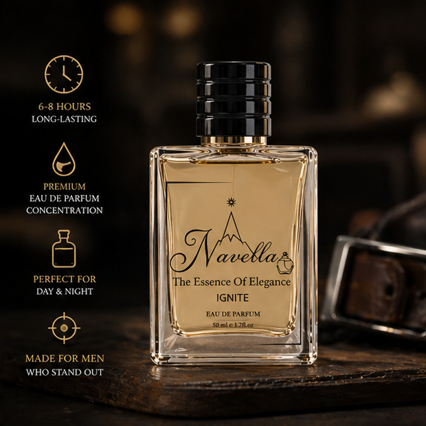 Navella Ignite long lasting men's perfume packaging