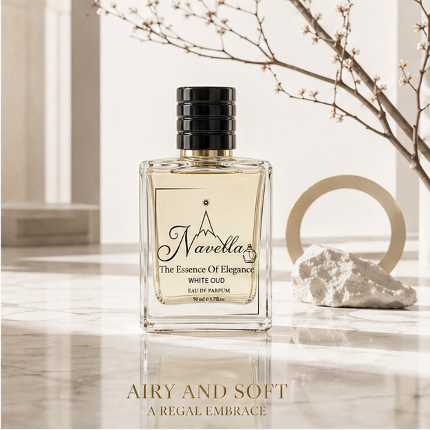Navella White Oud long lasting perfume packaging